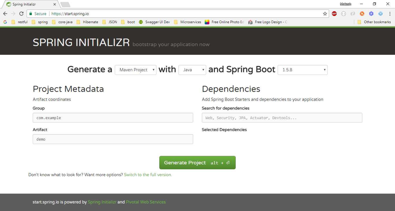 Spring Boot Initializr
