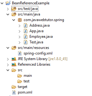 Spring Bean Reference  example in Eclipse